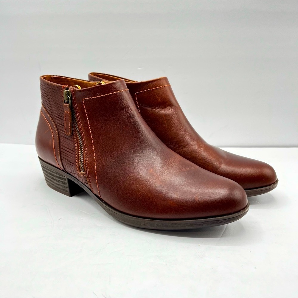 Rockport Cobb Hill Women’s Size 9 Brown Leather Boots Booties Casual Low Heel